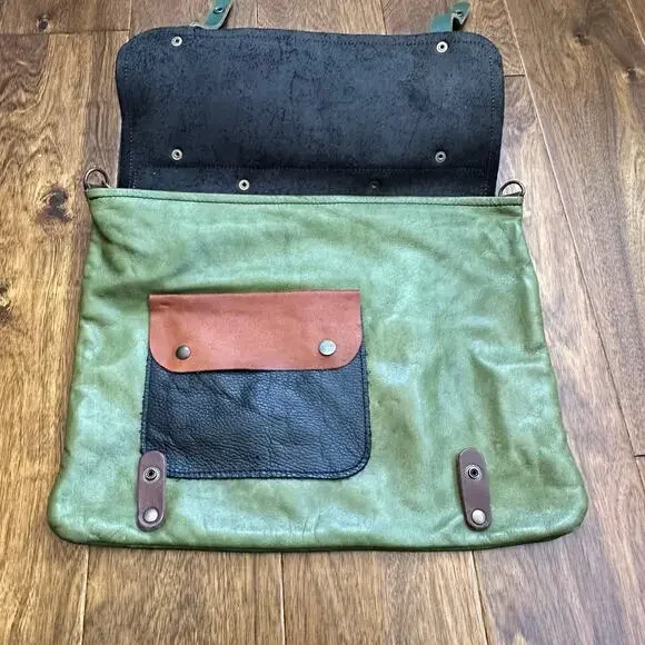 Ebano handmade Italian leather satchel messenger bag - Picture 4 of 16